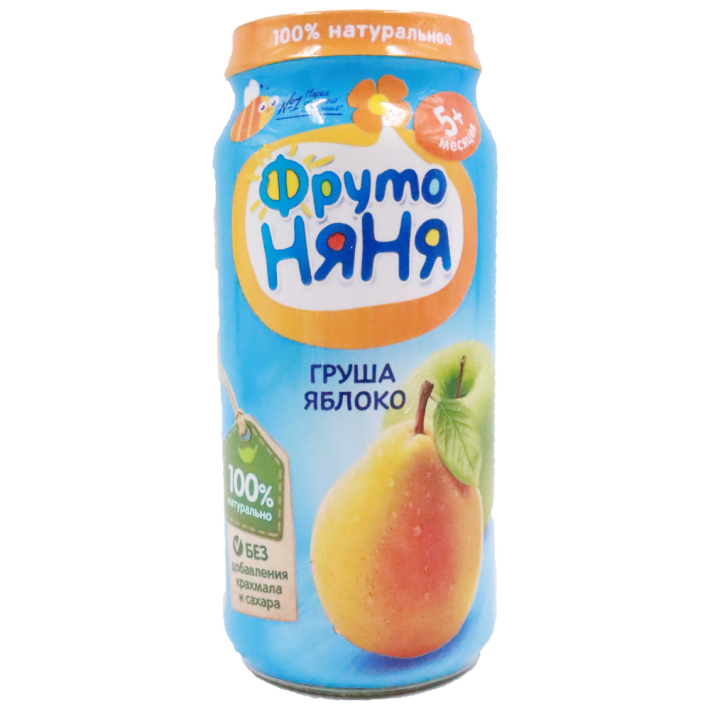 Пюре ФрутоНяня Яблоко и Груша с 5 месяцев, 250 г