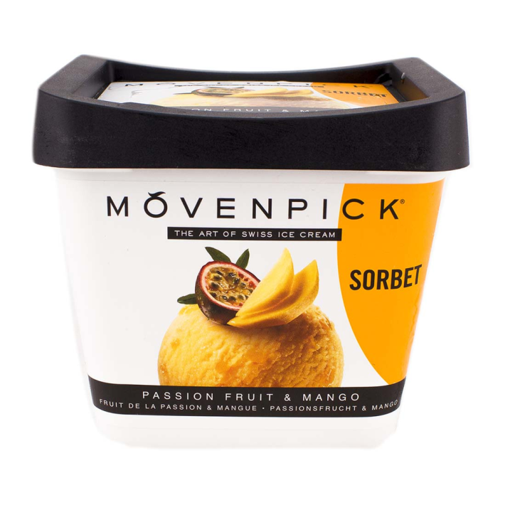 Мороженое Movenpick сорбет Маракуйя и кусочки манго 900 мл