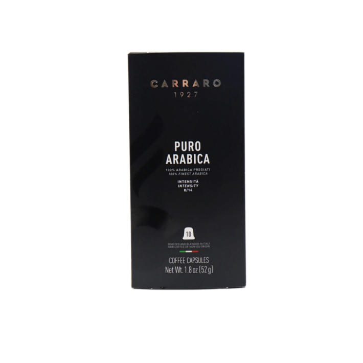 КОФЕ В КАПСУЛАХ CARRARO PURO ARABICA ДЛЯ NESPRESSO 10ШТ 95ГР