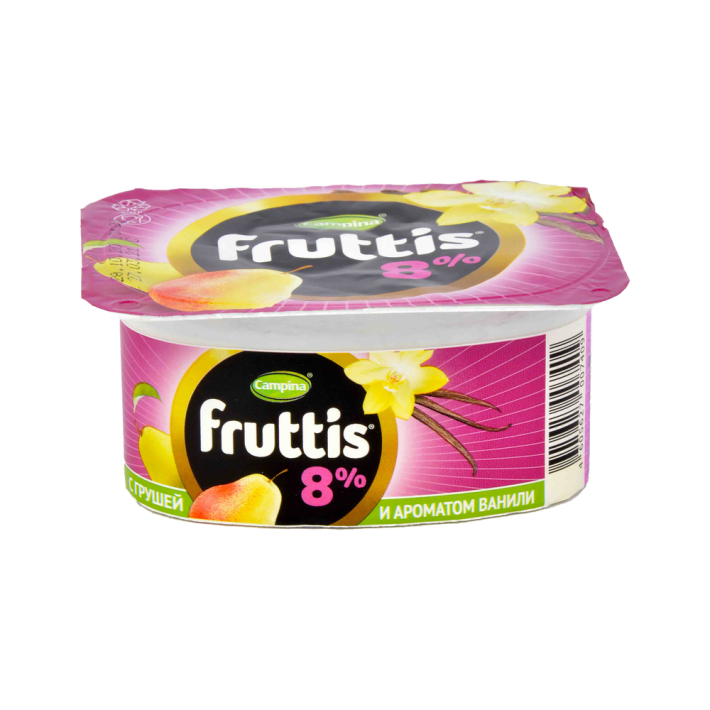 Йогурт Fruttis 8% вишня пломбир груша ваниль 115 г