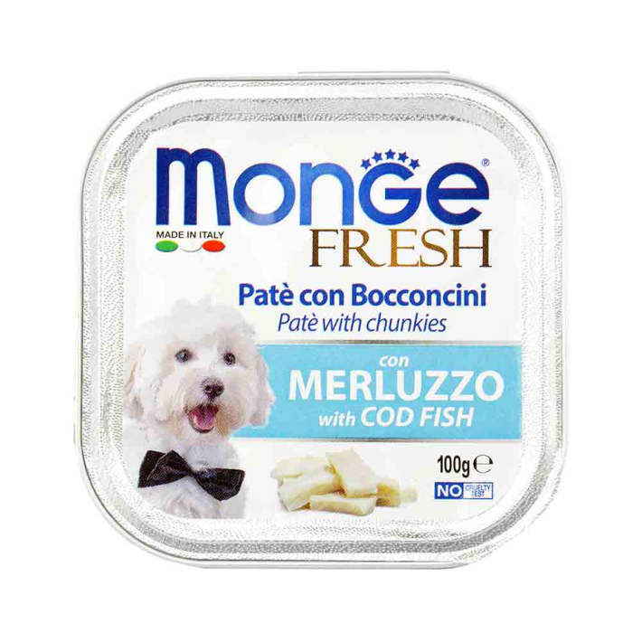Паштет Monge fresh dog для собак кусоч треска 100 г