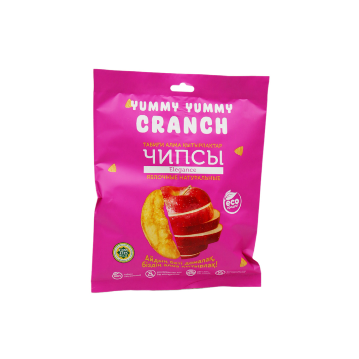 ЧИПСЫ ЯБЛОЧНЫЕ YUMMY YUMMY CRANCH ЭЛЕГАНС ДОЛЬКИ 50ГР