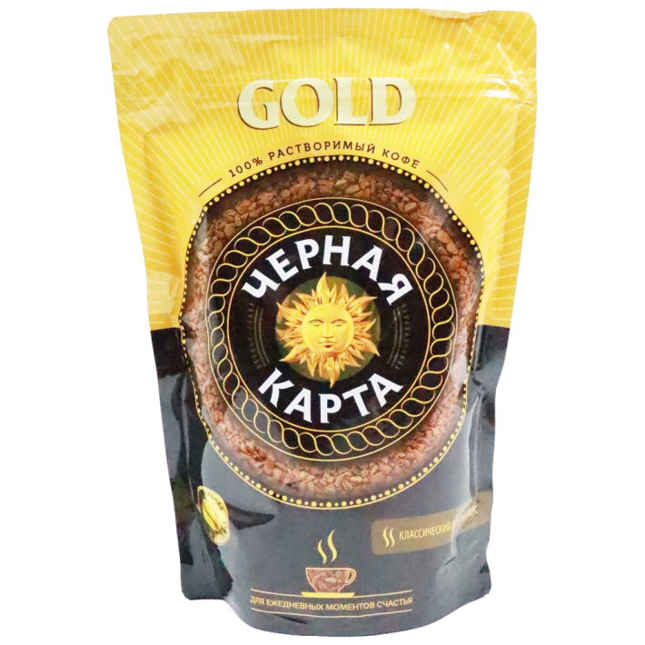 КОФЕ GOLD ЧЕРНАЯ КАРТА ПАКЕТ 150ГР