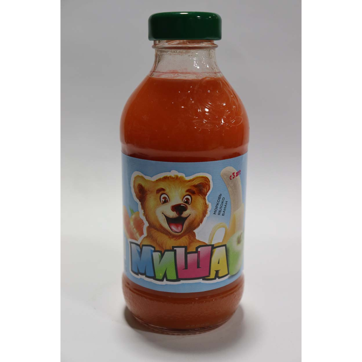 Сок нектар Миша морковь, яблоко и банан с мякотью 330 мл
