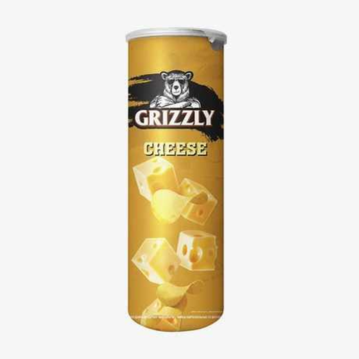 ЧИПСЫ КАРТОФЕЛЬНЫЕ В ТУБУСЕ ТМ GRIZZLY СО ВКУСОМ СЫРА 70ГР