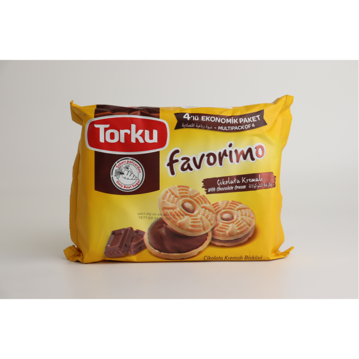 ПЕЧЕНЬЕ TORKU FAVORIMO СЭНДВИЧ С ШОКОЛАДНЫМ КРЕМОМ 244Р
