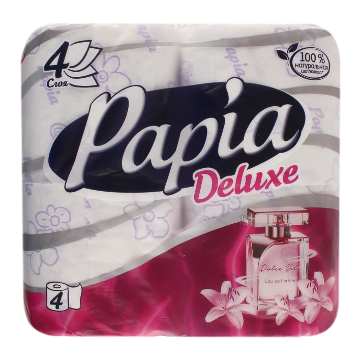 Бумага туалетная Papia deluxe dolce vita 4 слоя