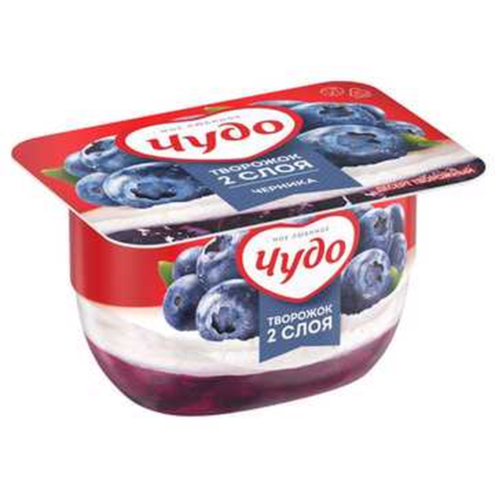 Десерт творожный Чудо творожок воздушный, черника 4,5% 100 г