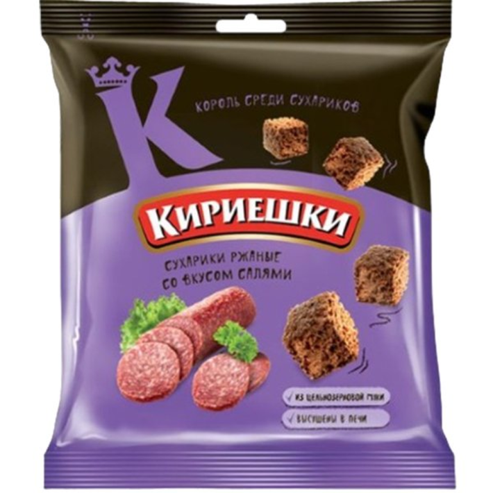 Кириешки ржаные солёные со вкусом салями 40 г