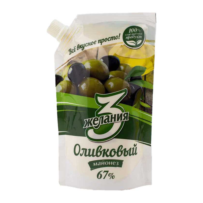 Майонез 3 Желания оливковый 67% 190 г