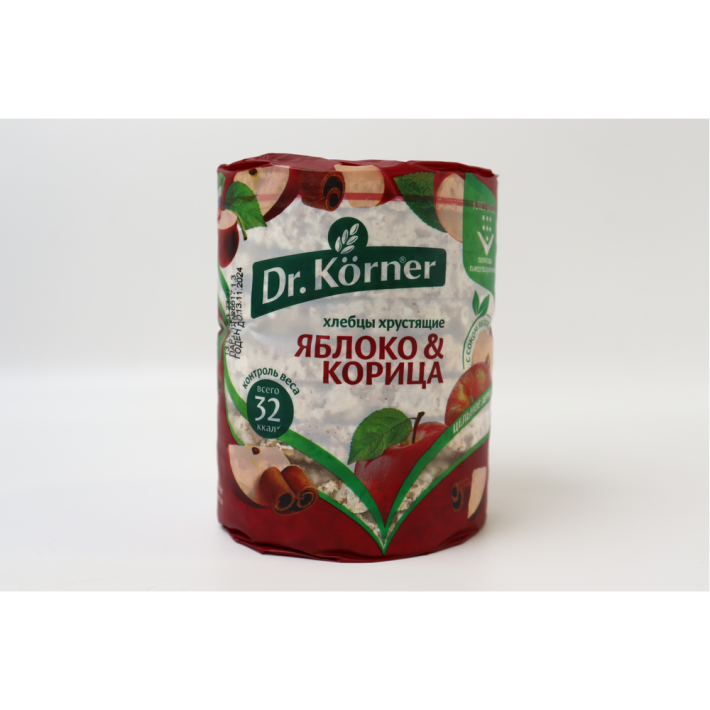 Хлебцы Dr.Korner сладкие злаковый коктейль яблочный с корицей 90 г