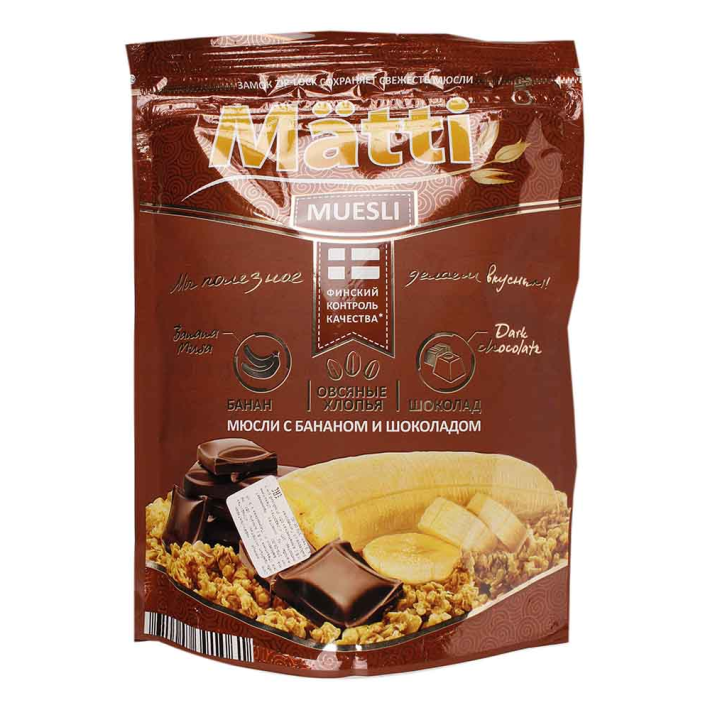 Мюсли Matti doy pack банан шоколад дп 250 г