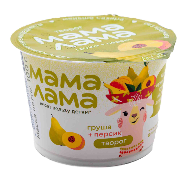 Творог Мама лама персик, груша 3,8% 100 г