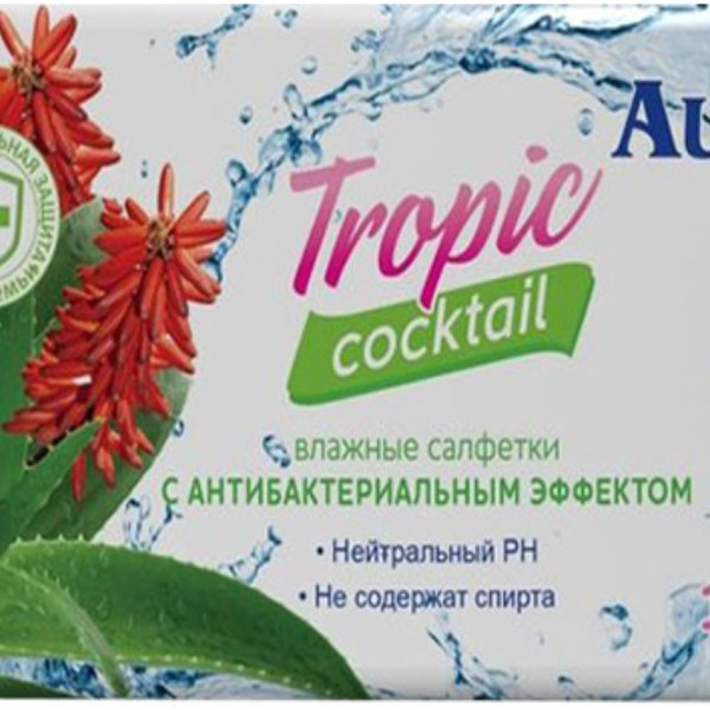 Салфетки влажные Aura освежающий tropic cocktail 15 шт