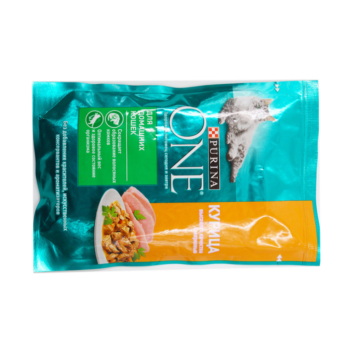 КОРМ Д/ЖИВ PURINA ONE С КУРИЦА С МОРКОВ Д/ДОМ КОШЕК 75ГР