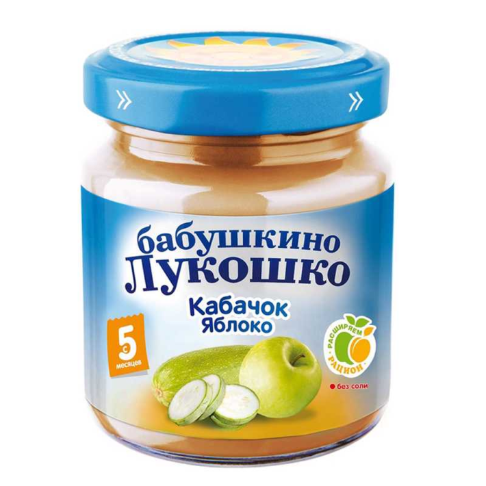 Пюре Бабушкино Лукошко Кабачок Яблоко с 5 месяцев, 100 г