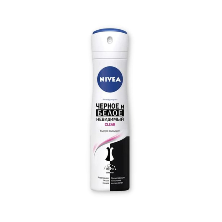 Дезодорант Nivea женский спрей невидимая защита для черно белых clear 150 мл