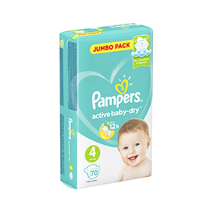 Подгузники Pampers active baby maxi джамбо 70 шт