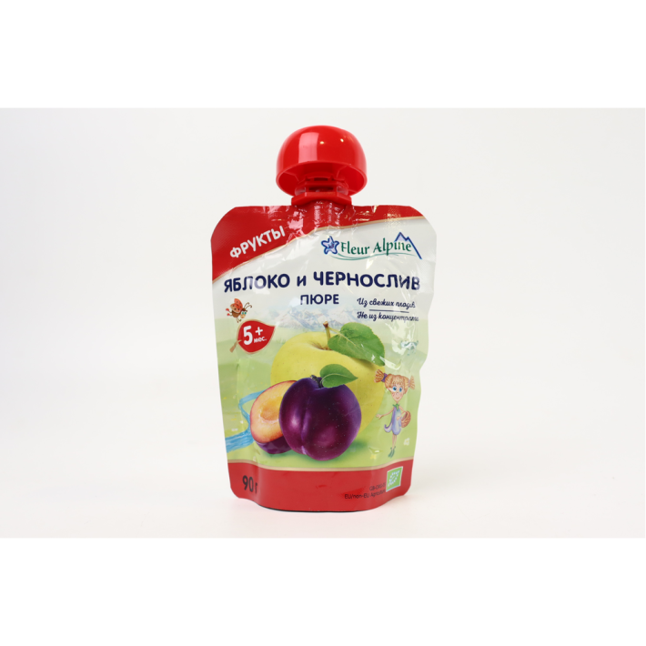 Пюре Fleur Alpine Organic Яблоко, Чернослив, с 5 месяцев, 90 г