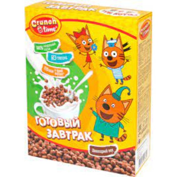 ЗАВТРАК СУХОЙ CRUNCH TIME ТРИ КОТА 170ГР