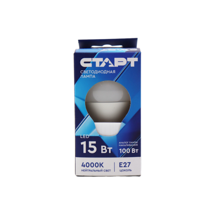 Лампа светодиодныйная старт led gls e27 15w 40, холодный /10/60