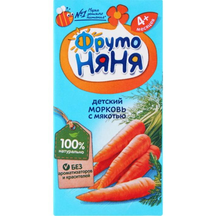 Нектар Фруто Няня Морковный с мякотью и с сахаром 200 мл