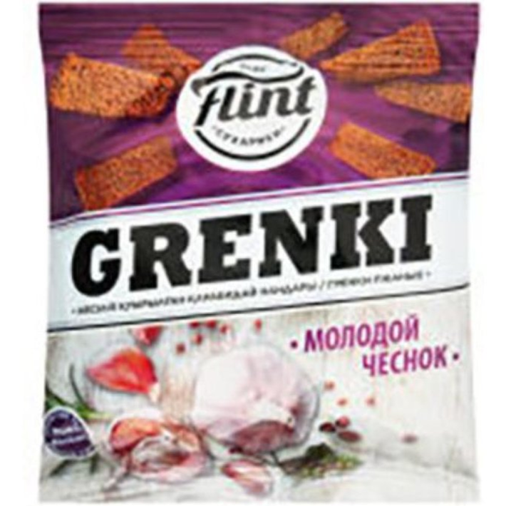ГРЕНКИ FLINT РЖАНЫЕ ВКУС МОЛОДОГО ЧЕСНОКА 100ГР