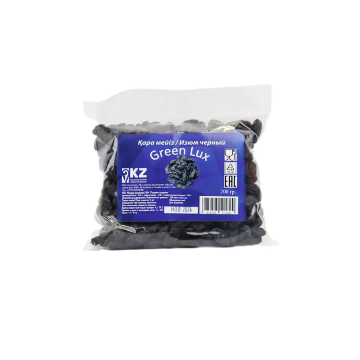 ИЗЮМ ЧЕРНЫЙ GREEN LUX 200ГР