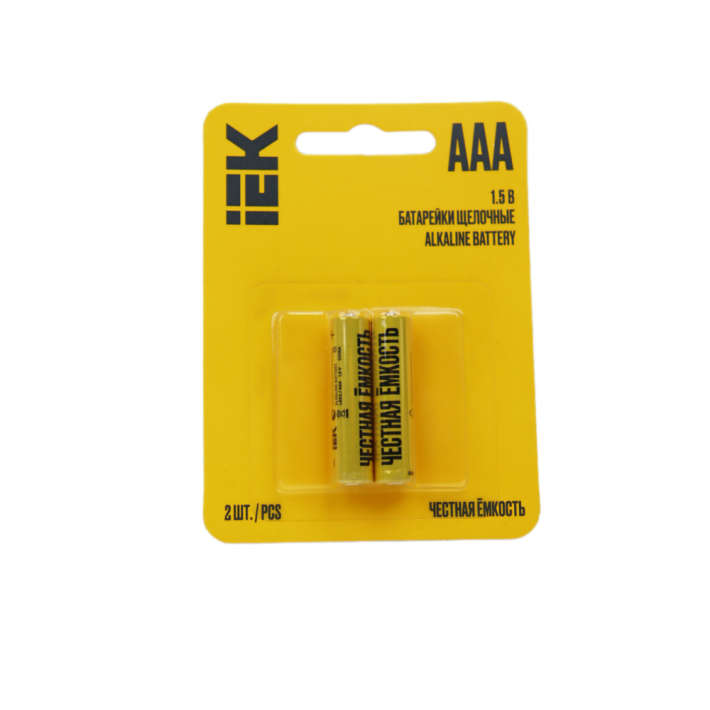 БАТАРЕЙКА ЩЕЛОЧНАЯ ALKALINE LR03 AAA 2ШТ БЛИСТЕР IEK