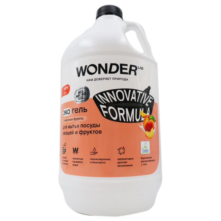 СРЕДСТВО Д/МЫТЬЯ ПОСУДЫ/ОВОЩ/ФРУК WONDER LAB СЛИВ ФРУК 3,78Л