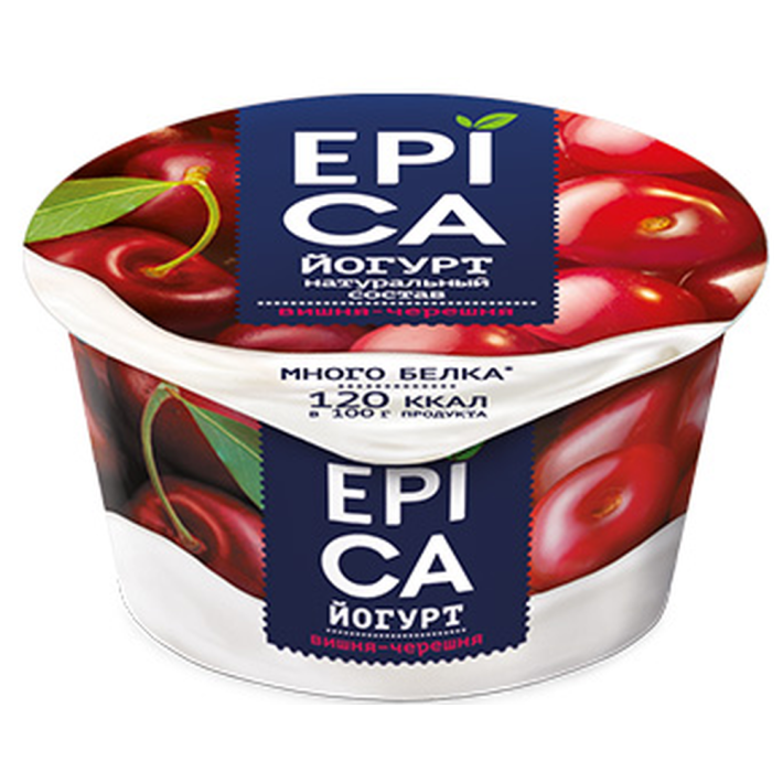 Йогурт Epica с вишней, черешней 4,8% 130 г