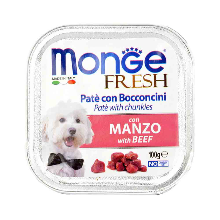 Паштет Monge  fresh dog для собак кусоч с говяд 100 г