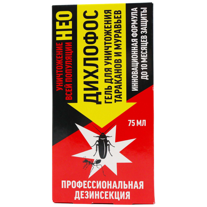 ДИХЛОФОС НЕО ГЕЛЬ Д/УНИЧТОЖЕНИЯ ТАРАКАНОВ И МУРАВЬЁВ 75МЛ