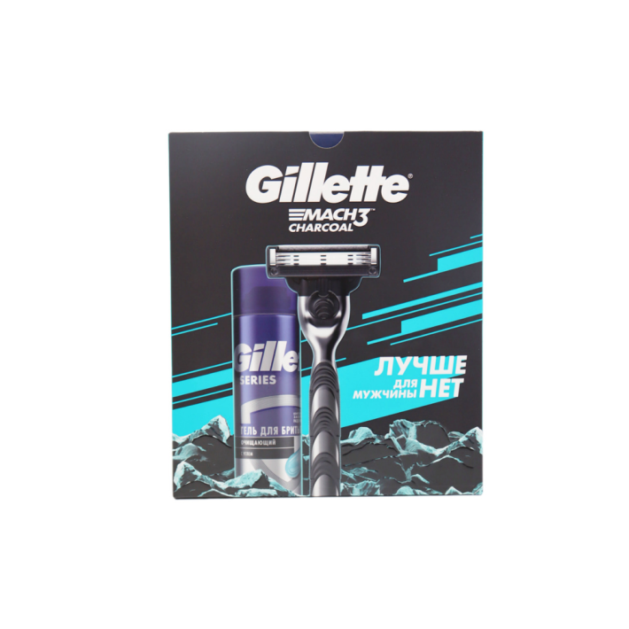 ПН GILLETTE MACH3 БРИТ С1К+TGS ГЕЛЬ Д/БРИТЬ ОЧИЩ С УГЛ 200МЛ