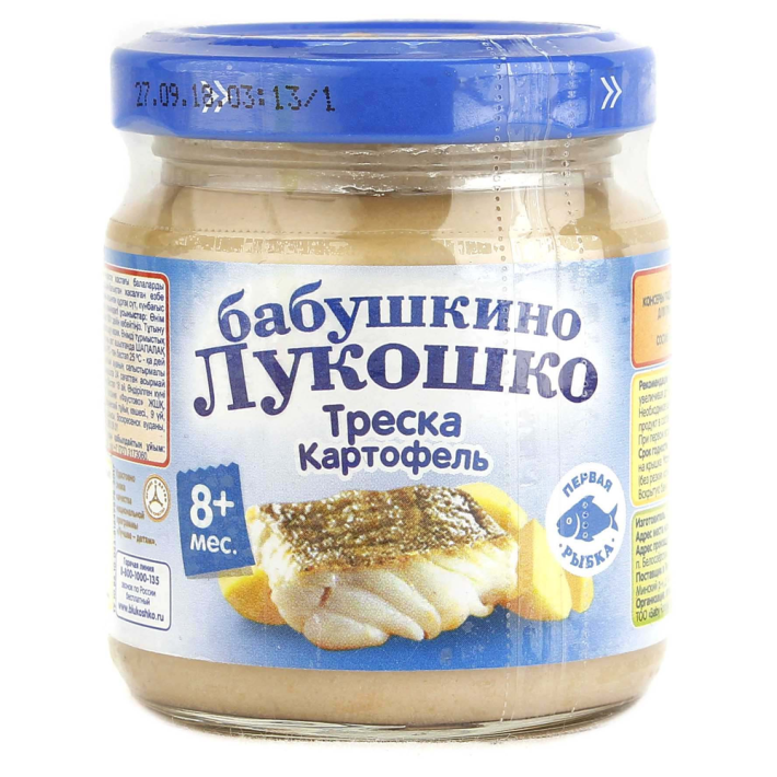 Пюре Бабушкино лукошко треска с картофелем 100 г