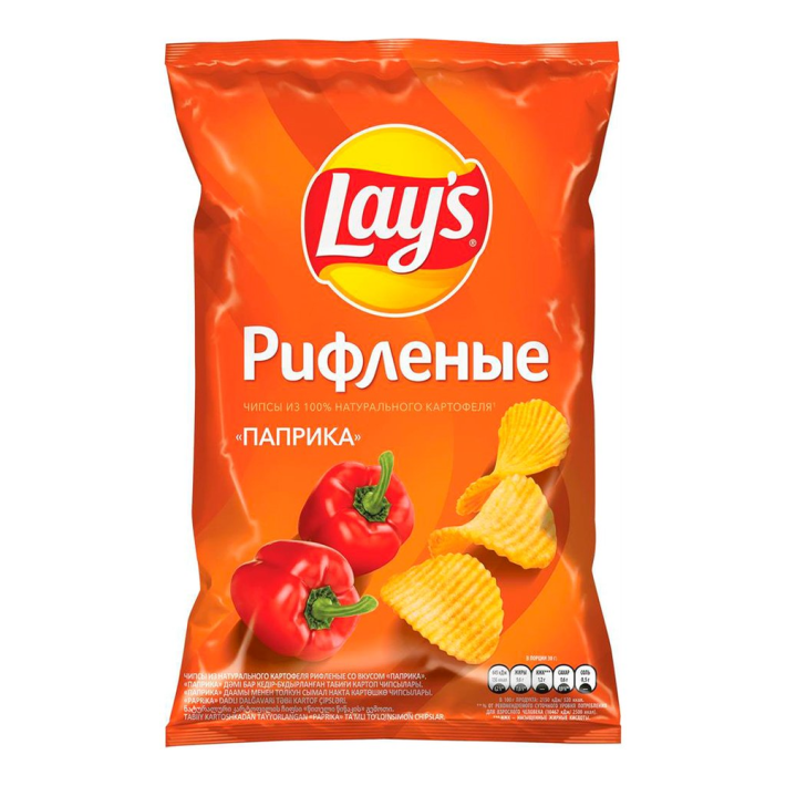 ЧИПСЫ LAYS ПАПРИКА РИФЛЕННЫЕ 225ГР