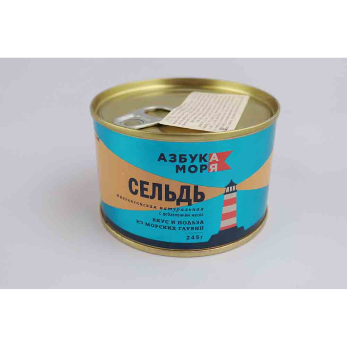 СЕЛЬДЬ АЗБУКА МОРЯ НАТУРАЛЬНАЯ В МАСЛЕ 245ГР