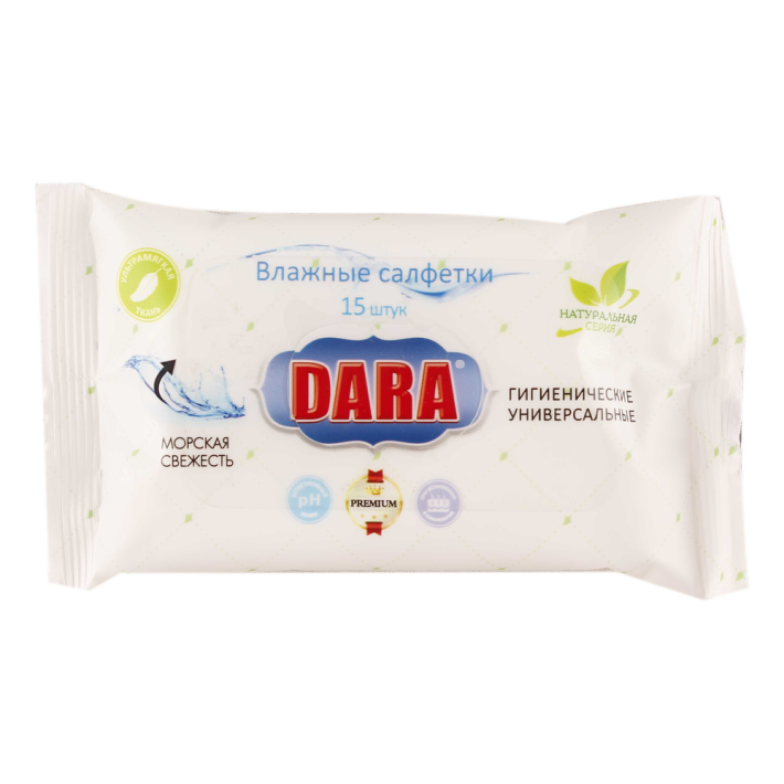 Салфетки влажные Dara морская свежесть 15 шт