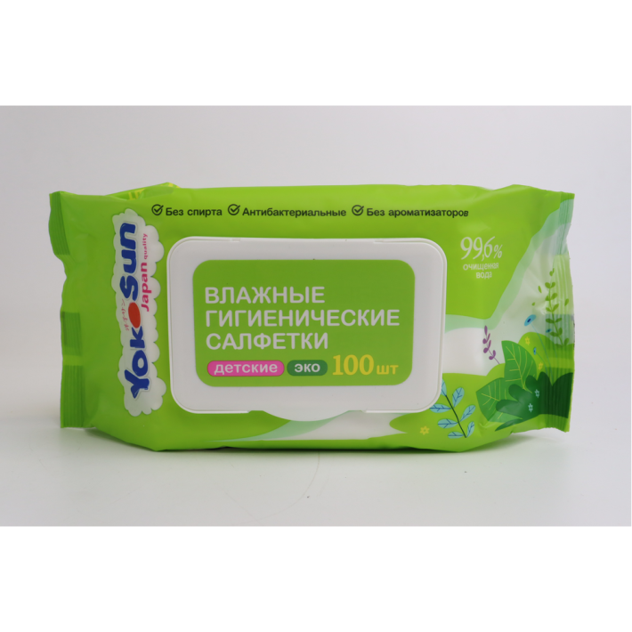 САЛФЕТКИ ВЛАЖНЫЕ YOKOSUN ECO ДЕТСКИЕ 100ШТ