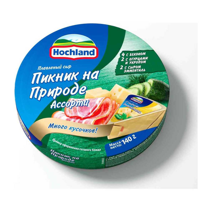 Сыр плавленый ассорти зеленое Hochland 140 г