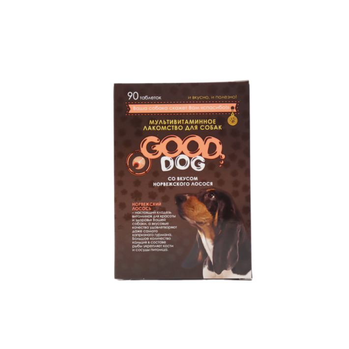 МУЛЬТИВИТ ЛАКОМCТВО Д/СОБАК GOOD DOG НОРВЕЖСКИЙ ЛОСОСЬ 90ТАБ