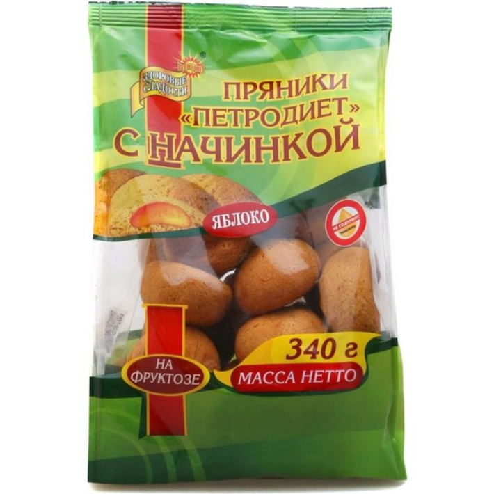 Пряники Петродиет яблоко с начинкой на фруктозе 40 г