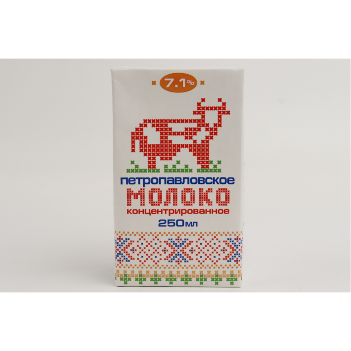 Молоко Петропавлское концентрированное 7,1% 250 мл