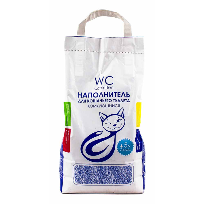 Наполнитель для кошачьего туалета WC cat/kitten, бентонитовый комкующийся 5 л 3 кг