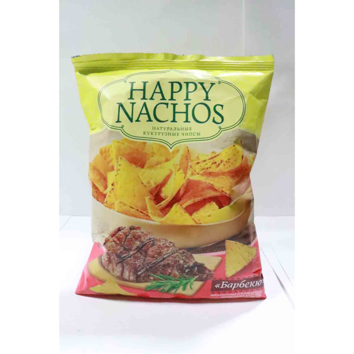 ЧИПСЫ КУКУРУЗНЫЕ HAPPY NACHOS СО ВКУСОМ БАРБЕКЮ 75ГР