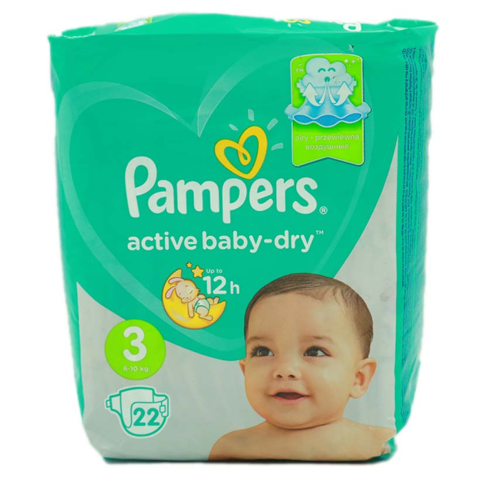 Подгузники Pampers active baby midi стандарт 22 шт