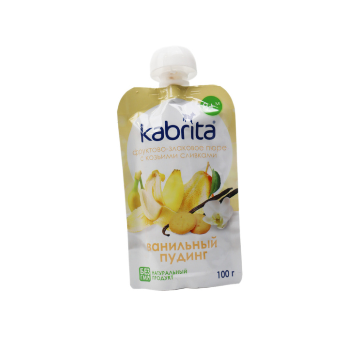 ПЮРЕ KABRITA С КОЗЬИМИ СЛИВКАМИ ПУДИНГ Д/ДЕТЕЙ С 8МЕС 100ГР ПАУЧ
