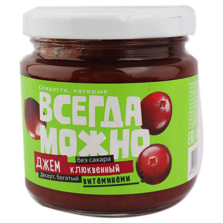 ДЖЕМ ВСЕГДА МОЖНО С/Б КЛЮКВА 200Г/6ШТ