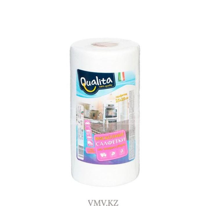 Салфетки Qualita вискозный в рулоне 120 шт