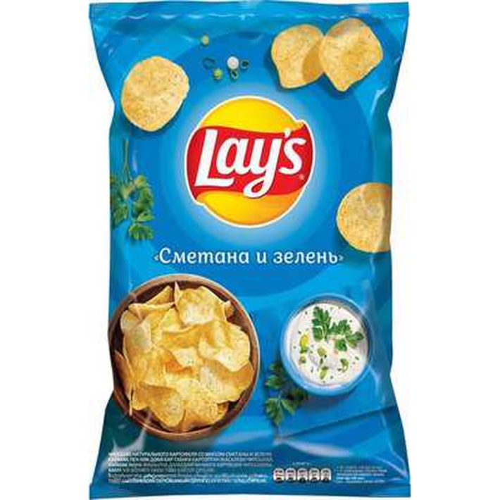 ЧИПСЫ LAY'S СМЕТАНА/ЗЕЛЕНЬ 140ГР